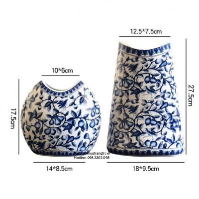 BÌNH MEN RẠN HỌA TIẾT HOA DÂY